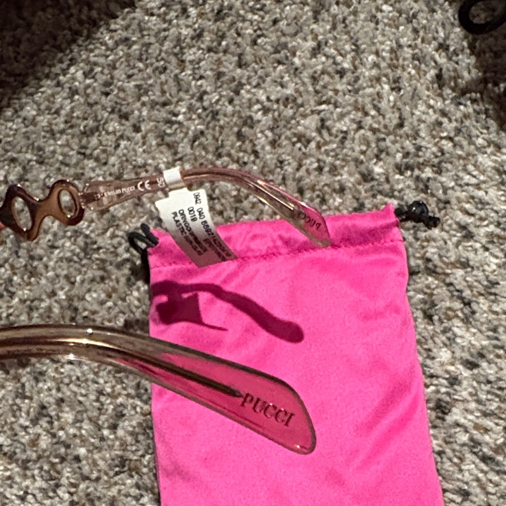 Emilio Pucci EP174 44F Brown Crystal Round Over Size Sunglasses Frame 55-21-140 - Picture 5 of 6